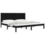 vidaXL Cadre de lit sans matelas noir 200x200 cm bois massif de pin