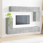 vidaXL Ensemble meuble TV 5 Pièces Gris béton Bois d'ingénierie