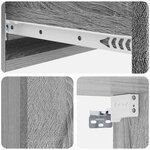 vidaXL Table d'appoint murale Sonoma gris 87 5 x 34 5 x 17 cm