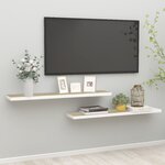 vidaXL Étagères flottantes 2 Pièces chêne et blanc 120x23 5x3 8 cm MDF