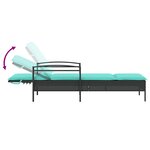 vidaXL Chaise longue avec coussin Noir 63 x 200 x 81 cm Résine tressée (États-Unis uniquement)