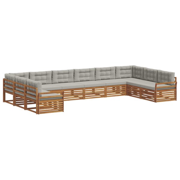 vidaXL Ensembles de canapés avec coussin 7 Pièces Gris Naturel et Clair