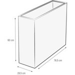 EDA PLASTIQUE Bac a fleurs Muret Loft Graphit - 46 L - 78,5 x 29,5 x 60 cm - Blanc cérusé