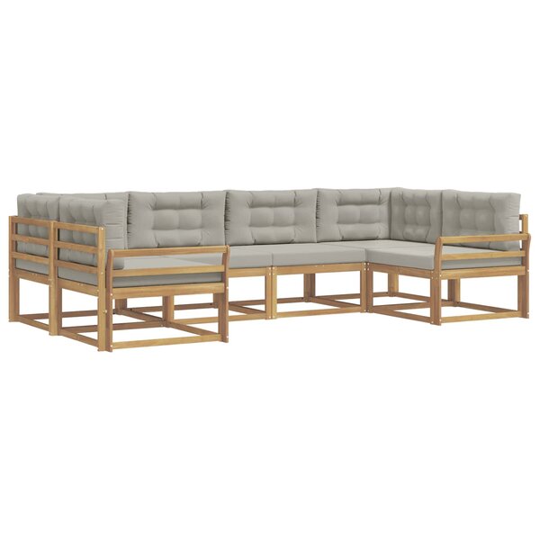 vidaXL Ensemble de canapés d'extérieur 6 Pièces Blanc et gris clair