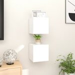 vidaXL Meubles TV muraux 2 Pièces Blanc brillant 30 5x30x30 cm