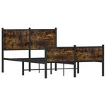 vidaXL Cadre de lit en métal sans matelas chêne fumé 120x200 cm