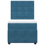 vidaXL Sommier à lattes de lit et matelas Bleu foncé 80x200 cm Velours