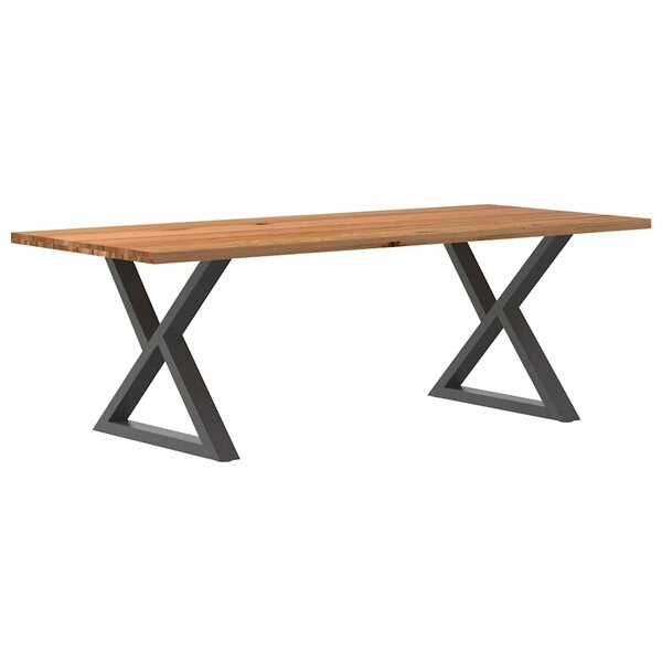 vidaXL Table à manger marron clair bois de chêne massif rectangulaire