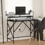 vidaXL Bureau Chêne noir 100 x 50 x 86.5 cm Bois d'ingénierie