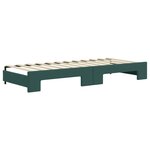 vidaXL Lit de jour avec gigogne sans matelas vert foncé 80x200 cm