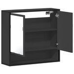 vidaXL Armoire à miroir de salle de bain noir bois d’ingénierie