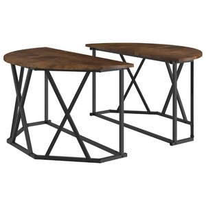 Table basse vidaXL en chêne fumé 80x80x42 cm en bois d'ingénierie
