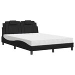 vidaXL Lit avec matelas noir 120x200 cm similicuir