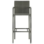 vidaXL Ensemble de bar d'extérieur 5 Pièces accoudoir Résine tressée Gris