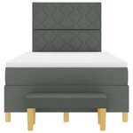 vidaXL Lit à ressorts avec matelas et banc gris foncé 120x200 cm tissu