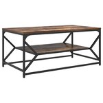 vidaXL Table Basse avec Étagère Chêne Fumé 90x50x40 cm Bois Mécanisé