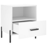 vidaXL Tables de chevet 2 Pièces blanc 40x35x47 5 cm bois d’ingénierie