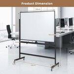 Tableau blanc mobile magnétique double face quadrillé 120 x 90 cm tableau réversible effaçable à sec 2 hauteurs réglables 12 aimants 6 stylos noir
