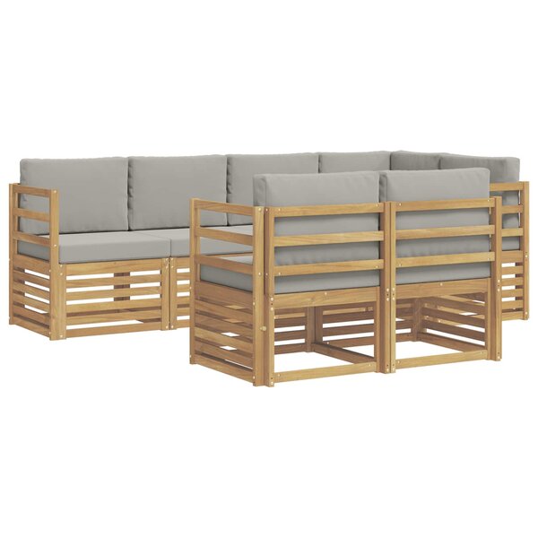 vidaXL Ensemble de canapés d'extérieur 7 pc Blanc et gris clair