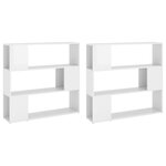 vidaXL Bibliothèque/Séparateur de pièce Blanc brillant 100x24x188 cm