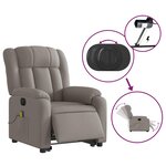 vidaXL Fauteuil inclinable de massage électrique Taupe Tissu