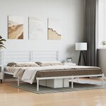 vidaXL Cadre de lit métal sans matelas et tête de lit blanc 180x200 cm
