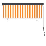 vidaXL Store roulant d'extérieur 160x250 cm Blanc et orange