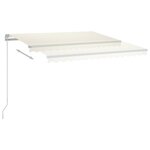 vidaXL Auvent rétractable automatique et poteaux 3x2 5 m Crème