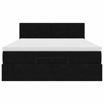 vidaXL Cadre de lit ottoman avec matelas noir 140x190 cm velours