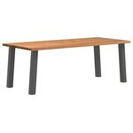 vidaXL Table à manger marron clair bois de chêne massif rectangulaire