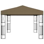 vidaXL Tonnelle avec guirlande lumineuse à LED 3x3 m Taupe Tissu