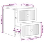 vidaXL Cabinet de chevet mural Chêne fumé 33 x 34 5 x 40 cm