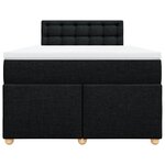 vidaXL Sommier à lattes de lit avec matelas noir 120x190 cm tissu