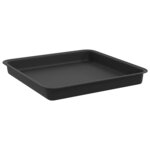 vidaXL Plateau carré à fleurs 24 pc Noir 18 x 18 x 2 cm Plastique