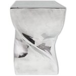 vidaXL Table auxiliaire / Tabouret Forme torsadée Aluminium Argenté