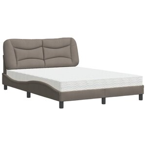 vidaXL Lit avec matelas Hvar taupe 120x200 cm tissu