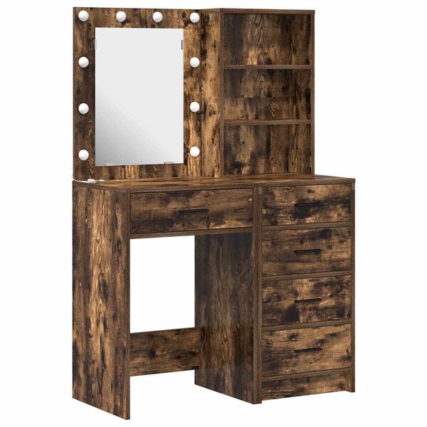 vidaXL Table de Toilette avec tiroir 2 Pièces Marron 50 x 41 x 135 cm