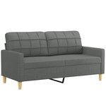 vidaXL Ensemble de canapés 3 Pièces coussins gris foncé tissu