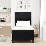 Lit Box Spring vidaXL avec Matelas Noir 80x200 cm Velours