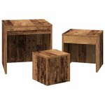 vidaXL Tables gigognes 3 Pièces vieux bois bois d'ingénierie