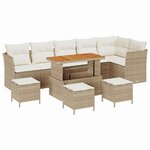 vidaXL Ensemble de canapé de jardin avec coussin 10 Pièces beige et crème
