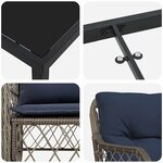 vidaXL Ensemble de salle à manger pour jardin 7 Pièces Gris et Noir Rotin