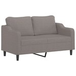 vidaXL Ensemble de canapés 2 Pièces avec coussins Taupe Tissu