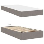 vidaXL Cadre de lit avec matelas Taupe 90 x 200 cm tissu
