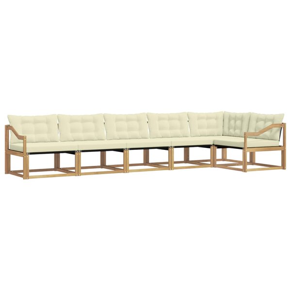 vidaXL Ensemble de canapés d'extérieur 6 Pièces Blanc et crème