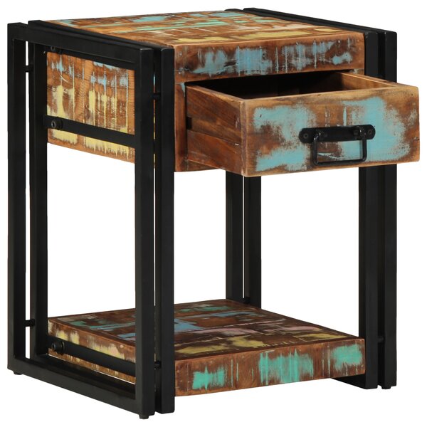 vidaXL Table de chevet 40x40x50 cm Bois massif récupéré