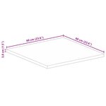 vidaXL Dessus de table 60x60x3 8 cm carré bois massif de manguier brut