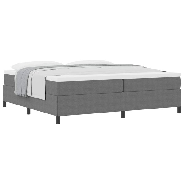 vidaXL Lit à lattes Gris clair 200 x 200 cm Tissu en velours côtelé