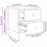 vidaXL Cabinet de Chevet avec tiroir Bois ancien 40 x 42 x 50 cm