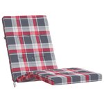 vidaXL Coussins de chaise longue lot de 2 motif à carreaux rouges